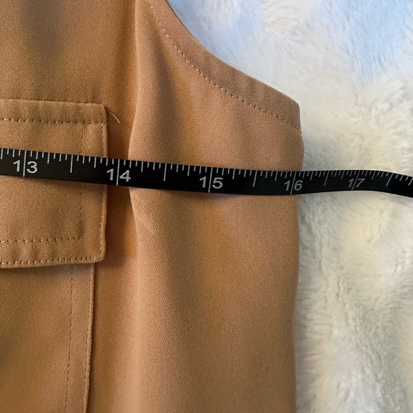 White House Black Market Tan Sleeveless Dress with pockets size 4 - Picture 9 of 11